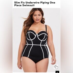 Torrid one piece swimsuit with underwire, size 1F